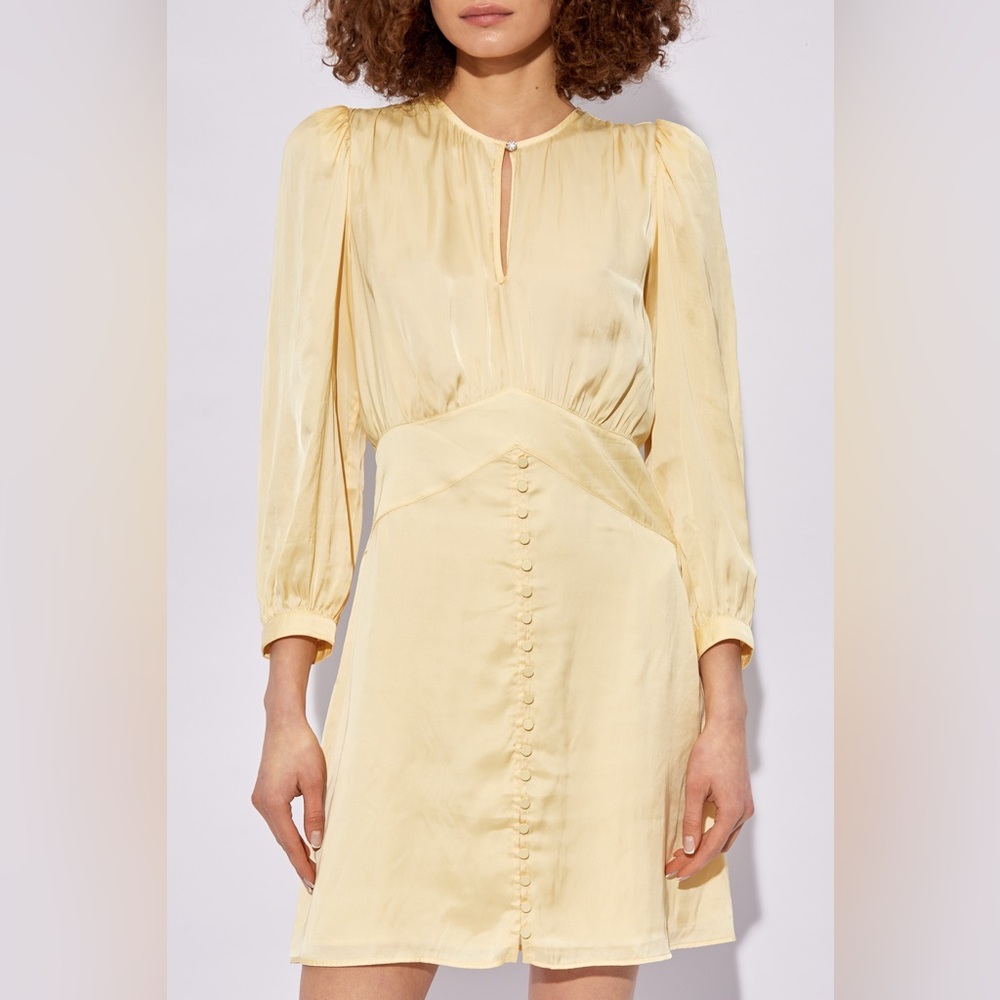 Zadig & Voltaire Women's Rhodri Button Skirt Mini Dress Yellow Size XS